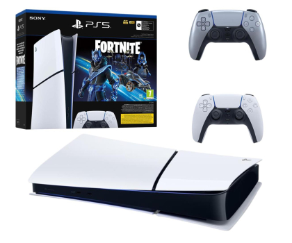 Konsola PS5 Sony PlayStation 5 Slim Digital (Fortnite) + pad Sterling Silver